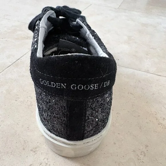 🌟 Golden Goose Hi Star Black Glitter Sneaker 🌟 - Picture 3 of 5